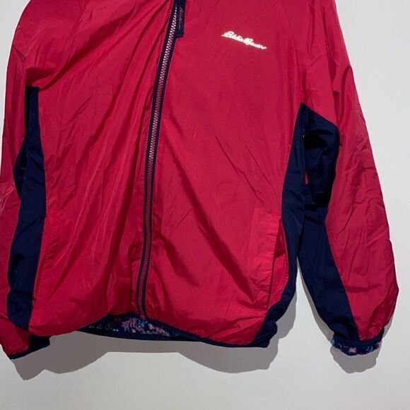 Eddie Bauer Kids Dark Pink Reversible Full Zip Fleece Hooded Jacket Size Large - Picture 2 of 11